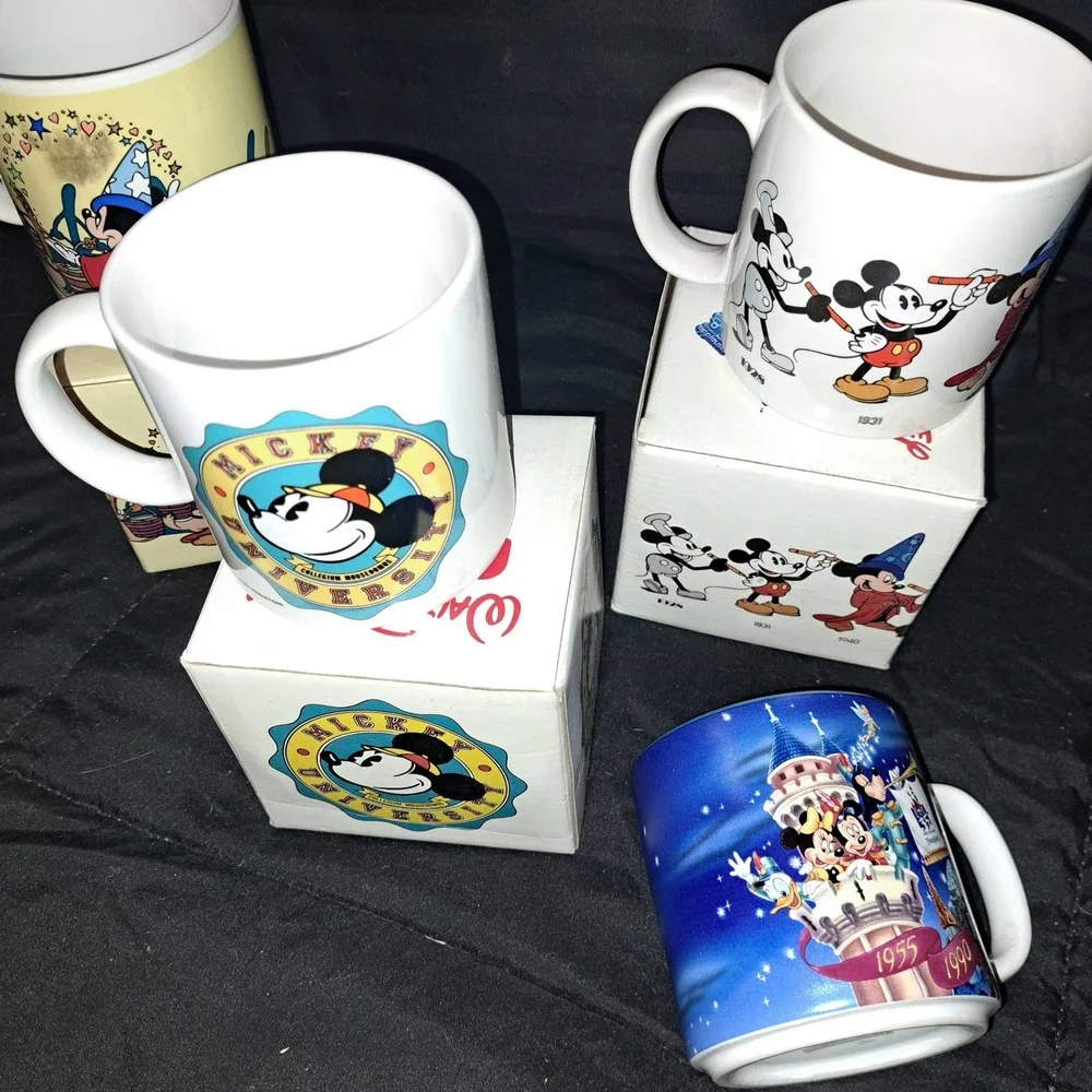4 Very Vintage Mickey Mouse Through the Years Cups Circa 1980